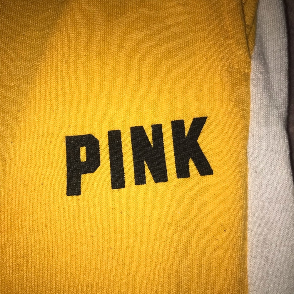 VS PINK Drawstring Sweatpants. Yellow Size Small